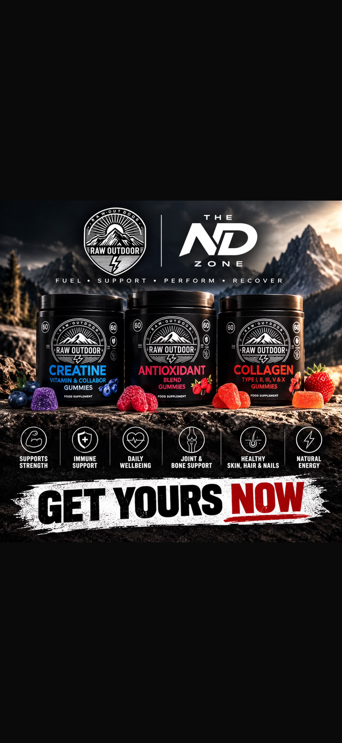 NEW! Workout Gummie creatine electrolytes exclusive new formula.5grams mono creatine.Raw outdoors nutrition collaborates with The ND.zone